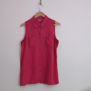 J. Jill Pink Sleeveless Button Down Shirt
